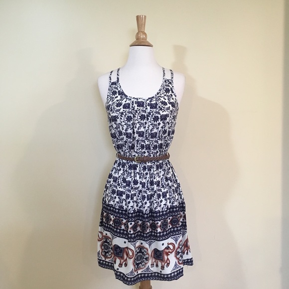Boho Crochet Racerback Floral Dress - Picture 4 of 8